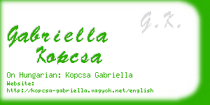 gabriella kopcsa business card